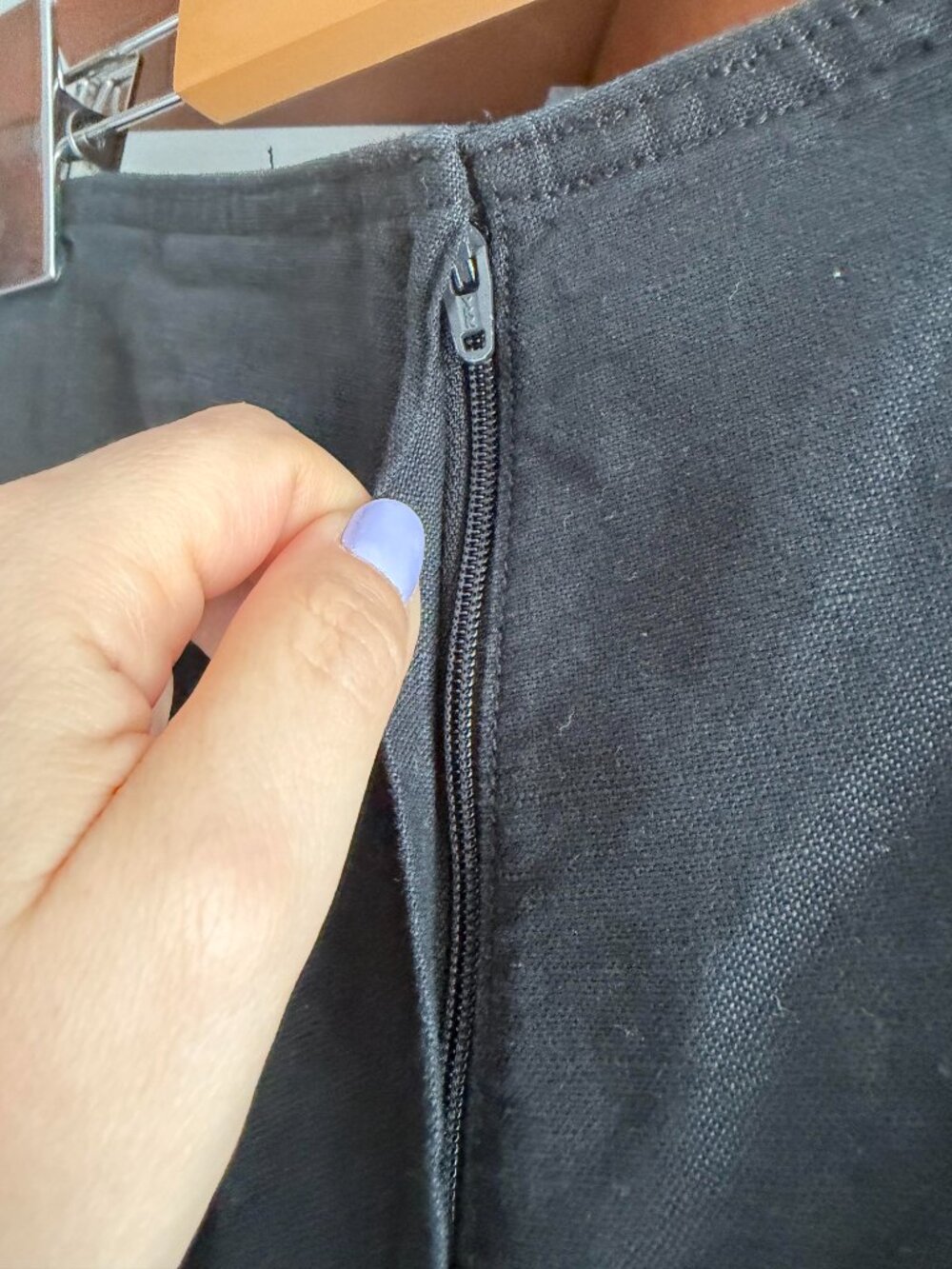 GAP Black Linen Blend Button Front Mini Skort Size 10 Tall - Picture 7 of 9
